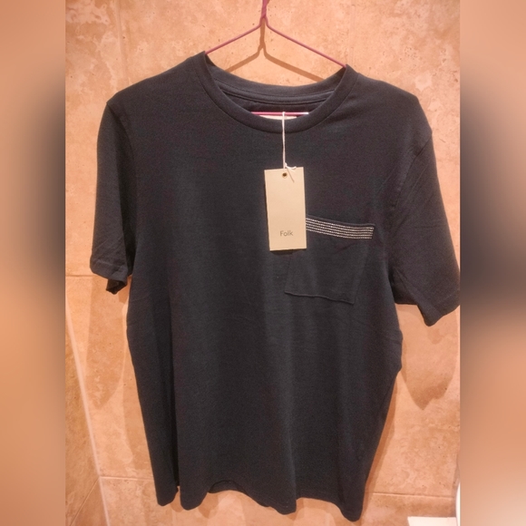 Folk Other - Dark blue t-shirt from Folk clothing,size small